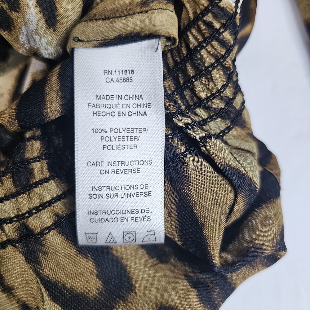 Michael Kors Blouse-Womens Medium-Leopard/Cheetah Print Top-Stretch Animal Print - Picture 7 of 12